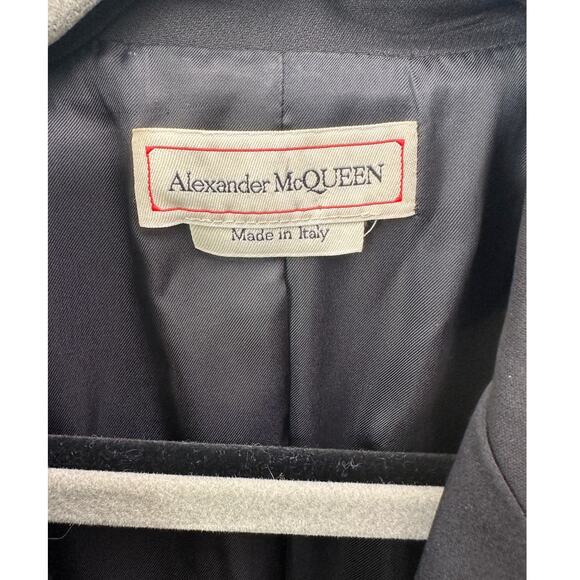 Alexander McQueen Black Asymmetrical Blazer Coat with Pleated Skirt 14 - Picture 11 of 16